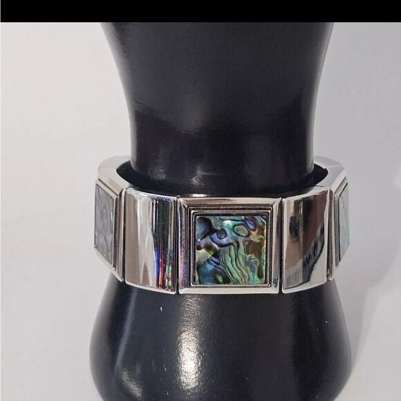 LIA SOPHIA PACIFIC BRACELET - GENUINE ABALONE GORGEOUS NWT 3" - Picture 2 of 11